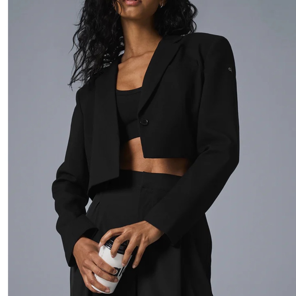 ALO Yoga Black Cropped Blazer